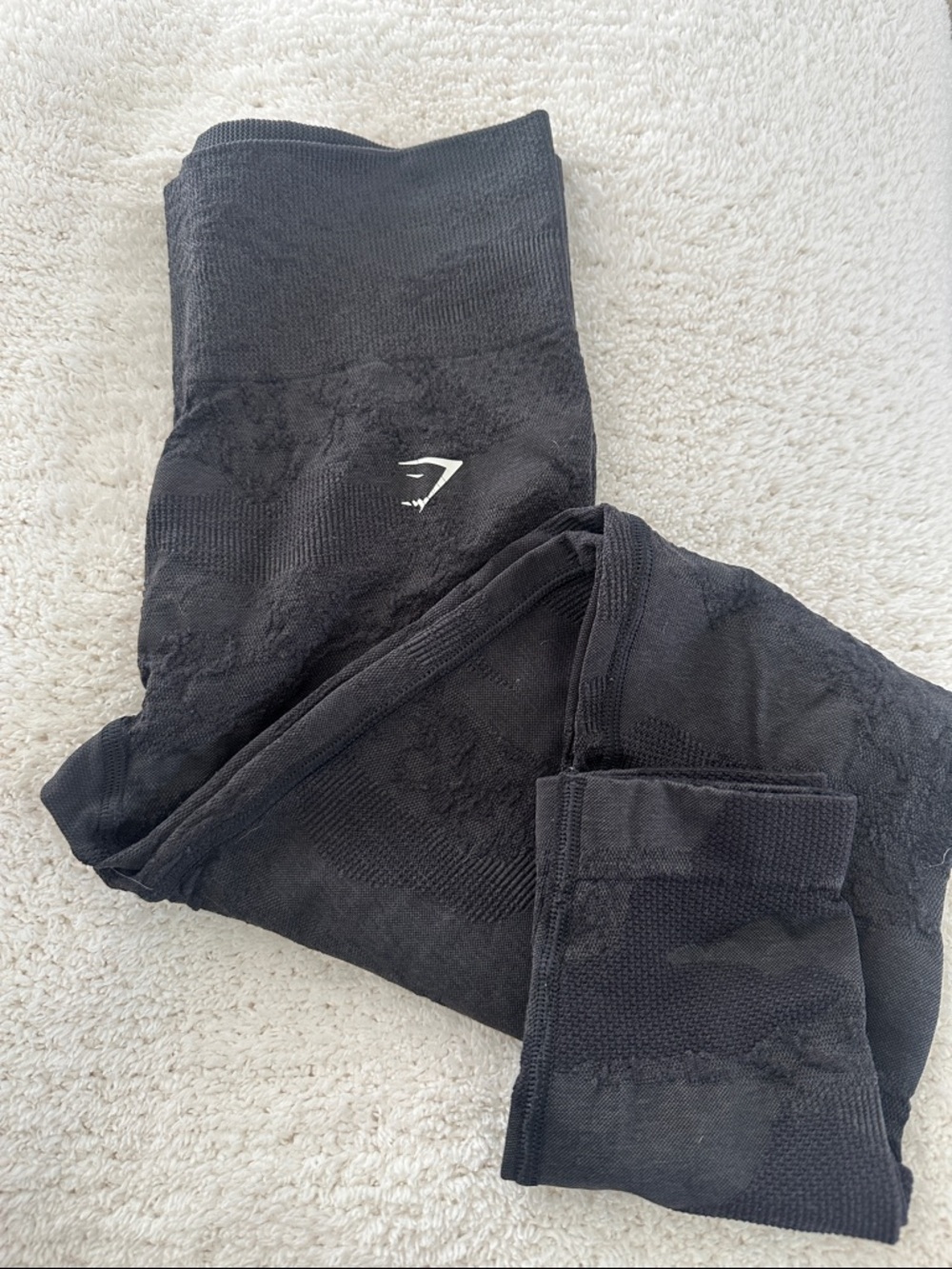 Gymshark Black Textured High-Waist Leggings